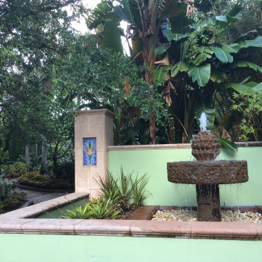 The Tropical Courtyard also had a peaceful water feature with bromeliads and orchids abounding.